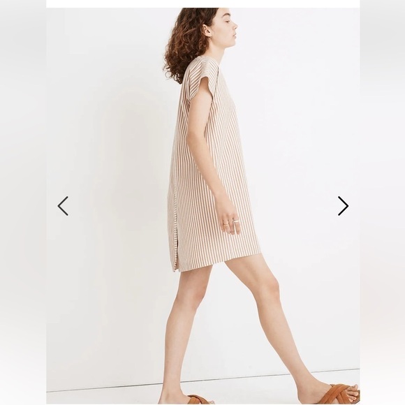 Madewell Button-Back Easy Dress in Stripe - Picture 2 of 10